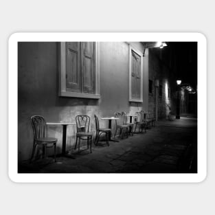 Cabildo Alley Tables In Black and White Sticker